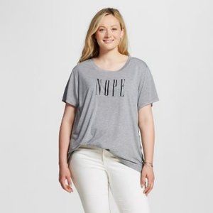 Modern Lux Grey Graphic "Nope" T-Shirt Women's Size M